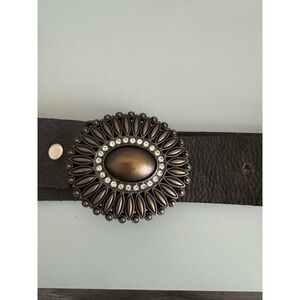 Amanda Smith Boho Leather Belt Broze and Brown Size Large